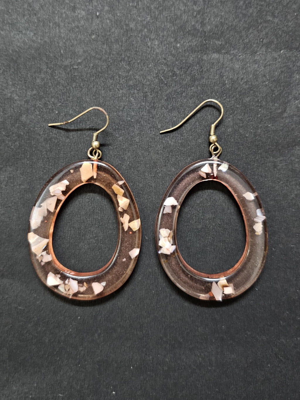 Oval-shaped Resin Earring