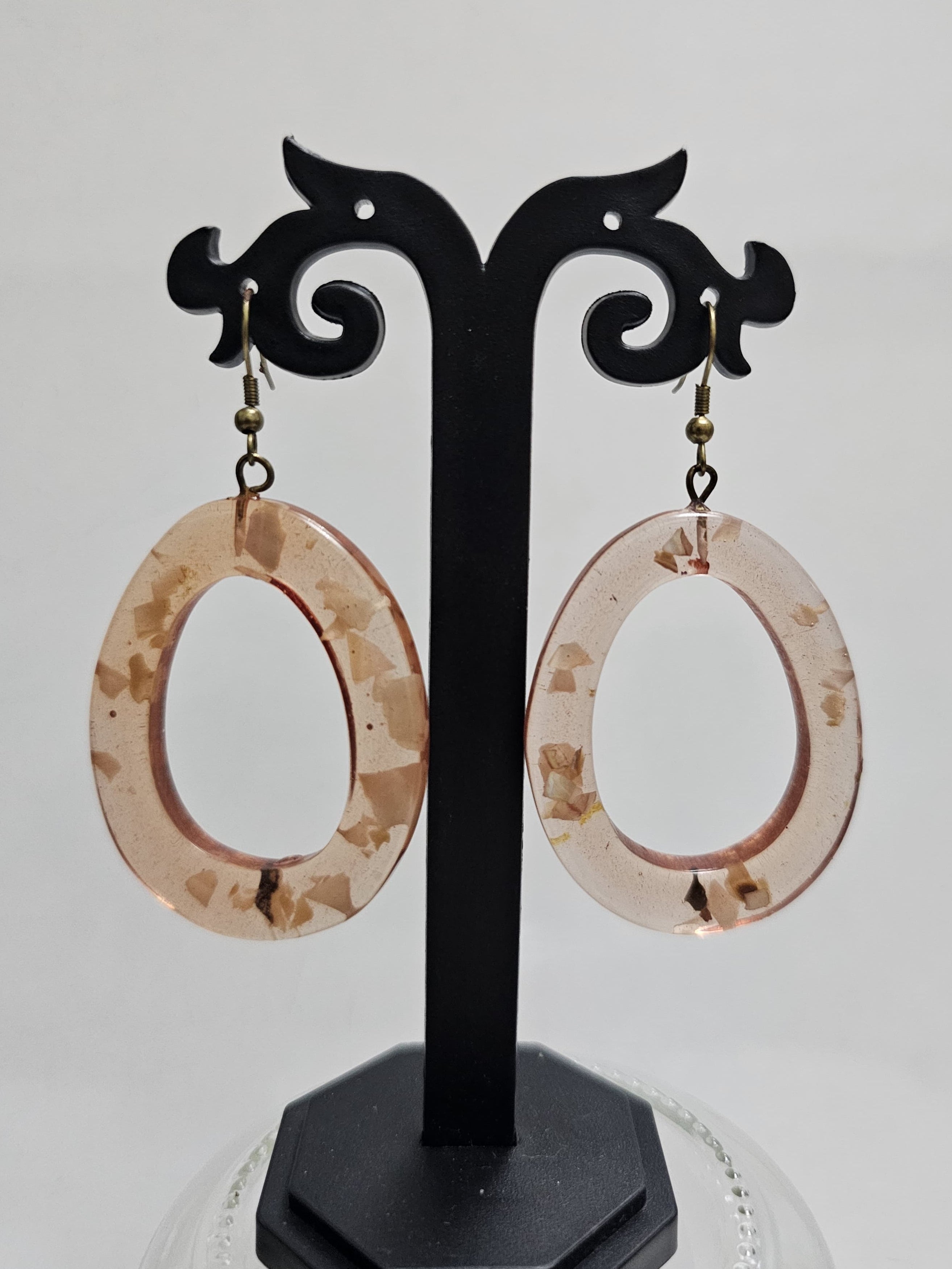 Oval-shaped Resin Earring