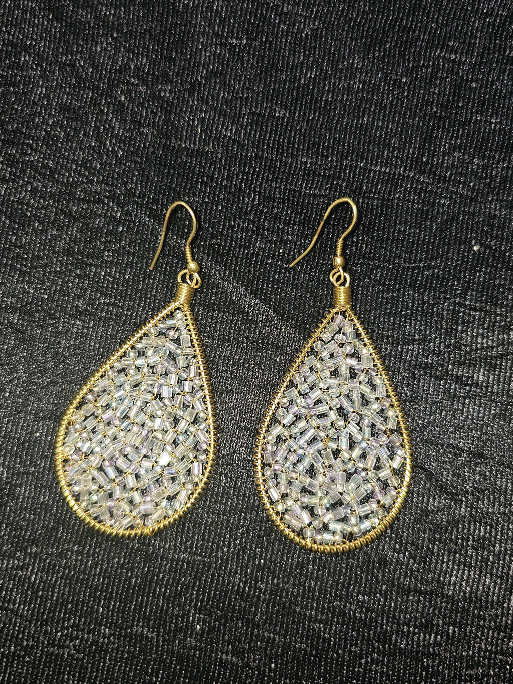 Beaded Mesh Droplet Earring